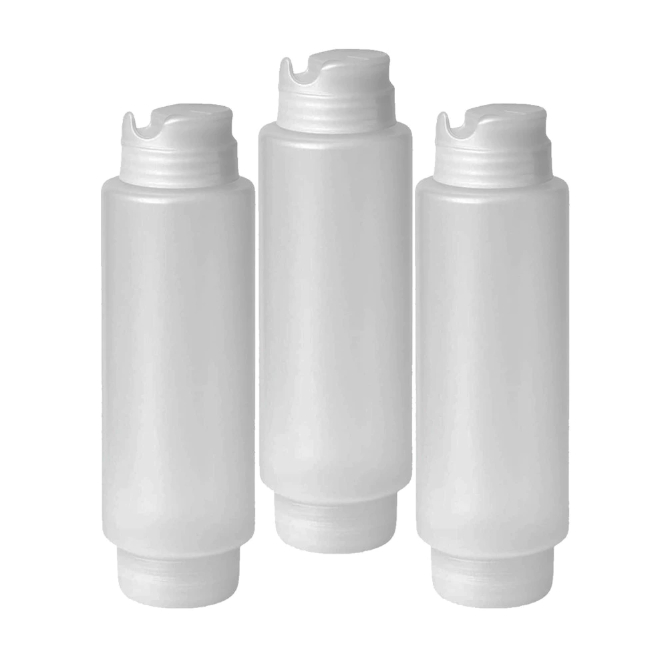 Kit 3 Bisnagas Invertida Profissional 1000ml / 1Litro (Ideal para Foodtruck e Lanchonetes)