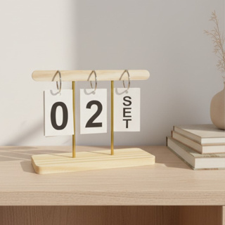 Calendário de Mesa Permanente de Madeira e Gancho Home Office Presente Decoração de Sala em Oferta na Shopee