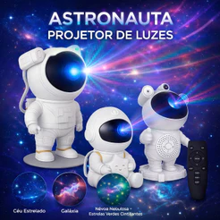 Astronauta Projetor Luz Noturna Galaxia Estrelada Nebulosa LED Controle Remoto Decoracao Quarto