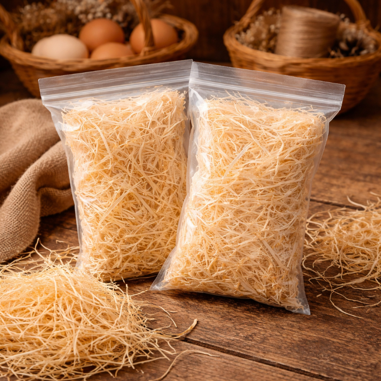 Palha Natural Decorativa Para Cesta e Decoração - Pacote de Palha 50g | Enfeite Presente - Café da manhã
