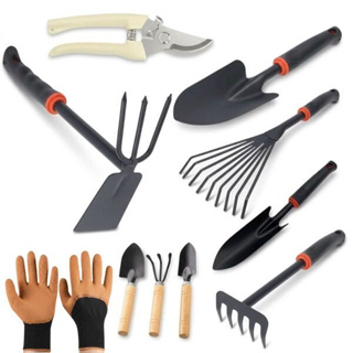 Kit Jardinagem 10 Peças Completo Com Luva, Pás, Ancinho, Tesoura de Poda, Rastelo, Enxadinha, Kit Para Vasos e Alicate em Oferta na Shopee