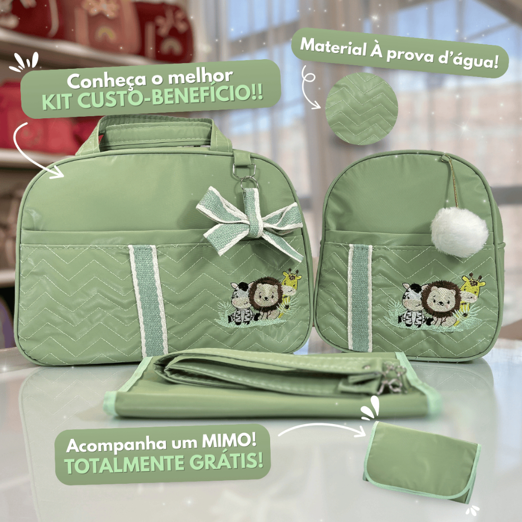Mala Maternidade Safári com Mochila Luxo para Meninos + Troca-fraldas em Oferta na Shopee
