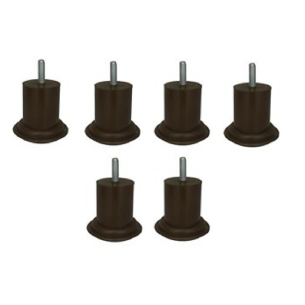 Pé Para Cama Box e Sofá  com Alltura de 6 cm na Cor Preto Redondo Kit 12 unidades