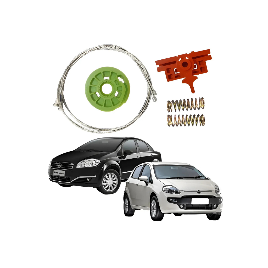 Kit Reparo Cabo Maquina Vidro Eletrico Fiat Punto Linea Completo Dianteiro