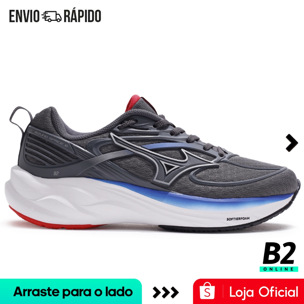 Tênis Mizuno Space 6 Feminino Chumbo/Azul Original com Nota Fiscal e Garantia