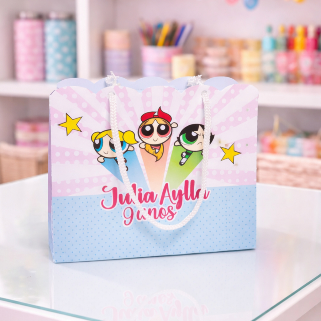SACOLINHA PERSONALIZADA MENINAS SUPER PODEROSAS | PEGUE E MONTE | LEMBRANCINHAS | ANIVERSÁRIO