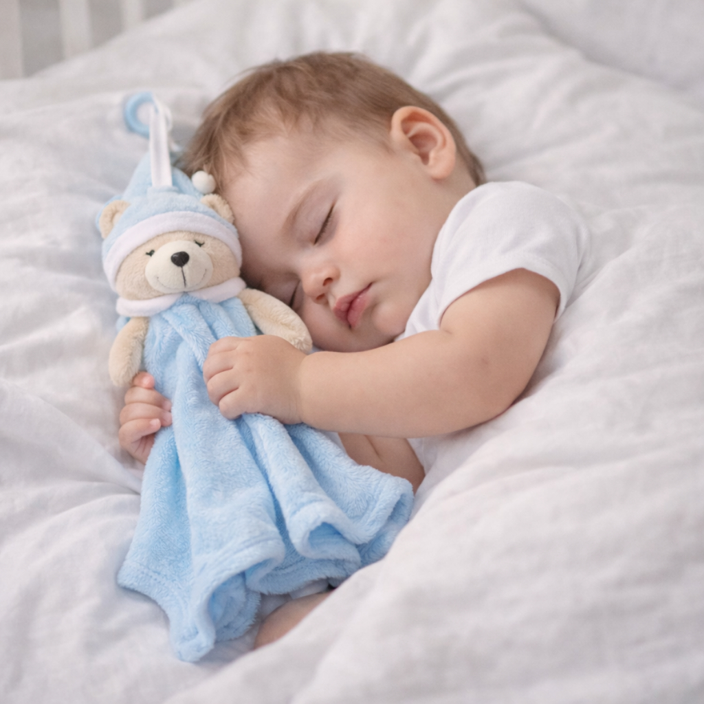 Naninha para Bebê Ursinho Pelúcia Antialérgico Tamanho 40 cm Cores Variadas Suporte Chupeta Ideal para Soneca do Bebê