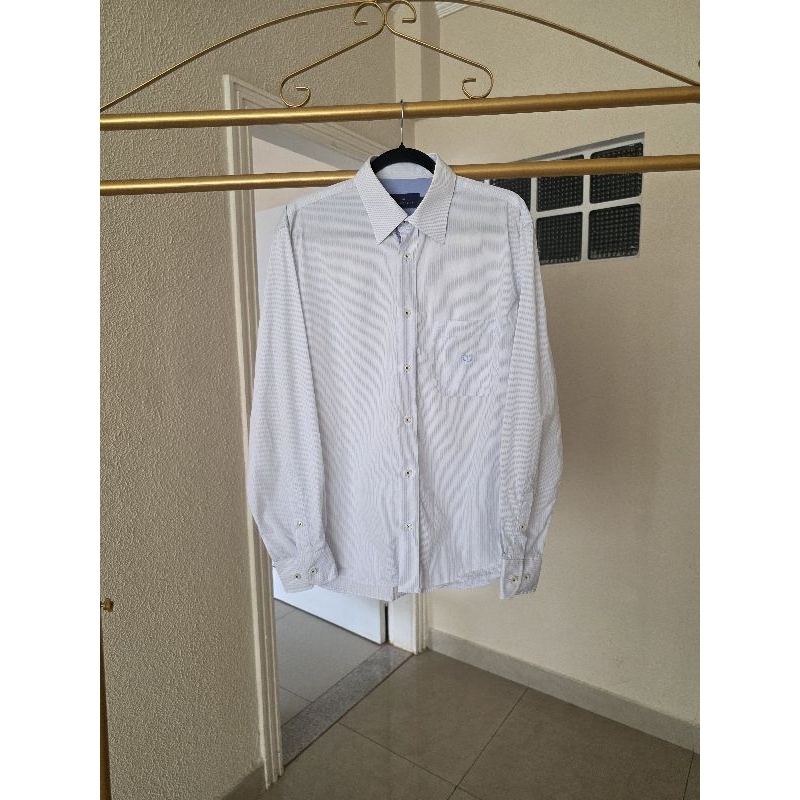 camisa social masculina listrada via veneto - usado