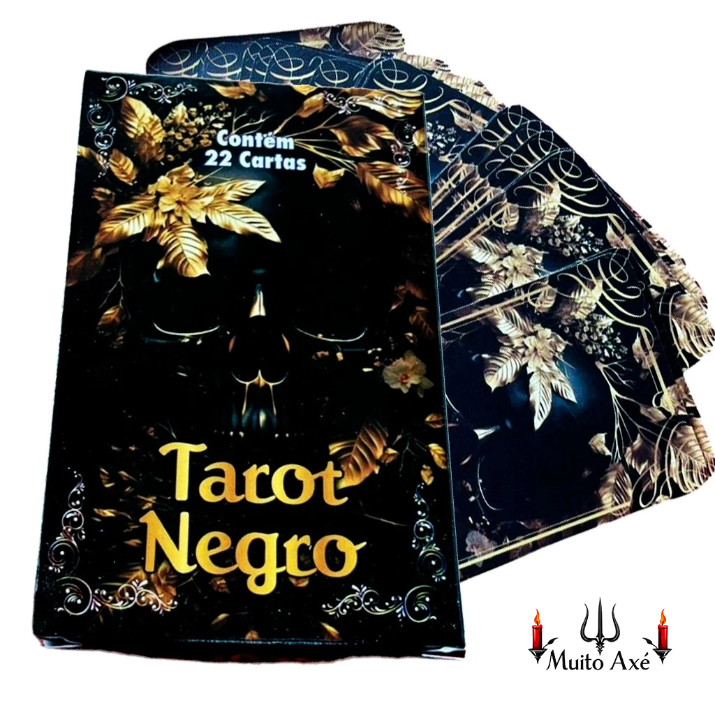 Baralho Tarot Negro 22 Cartas Marselha Tradicional Com Manual Completo em Oferta na Shopee