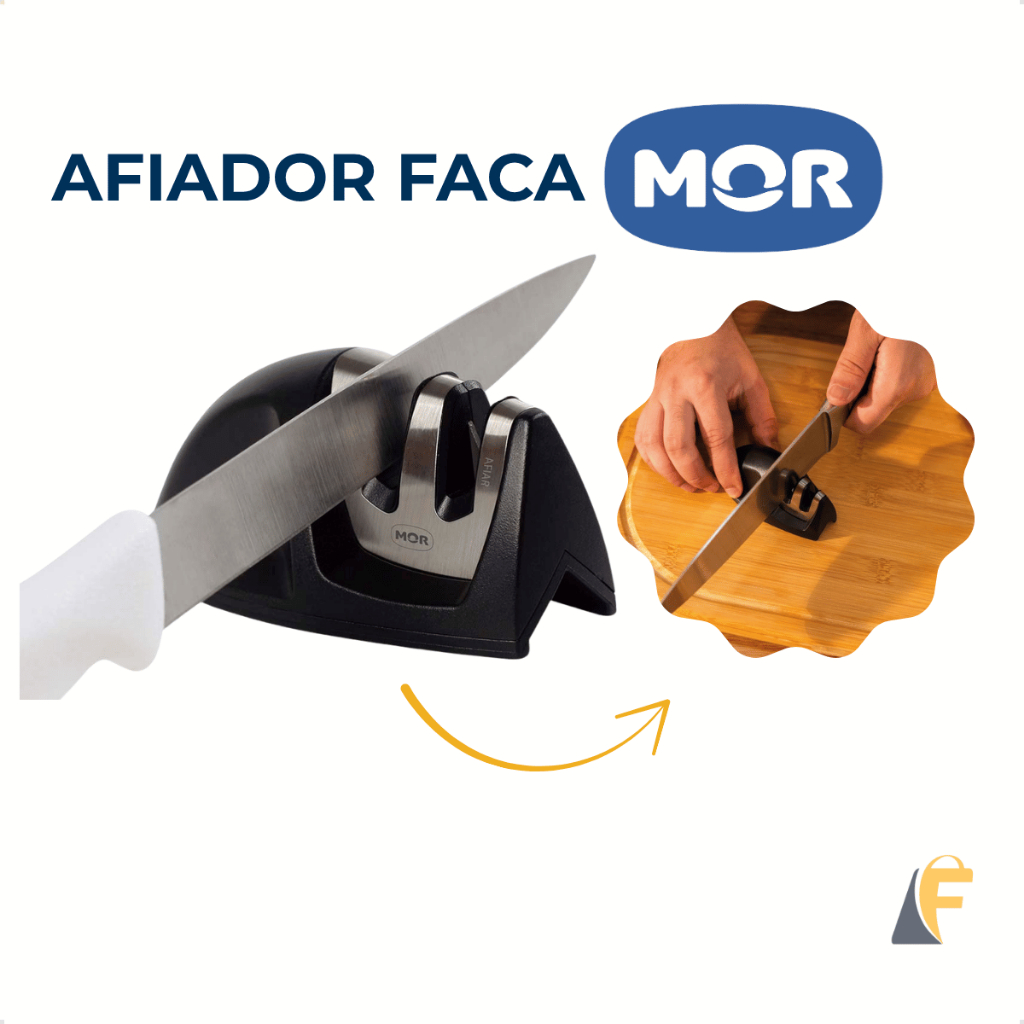 Afiador Amolador de Facas Profissional Mor Inox Polidor Original Rápido