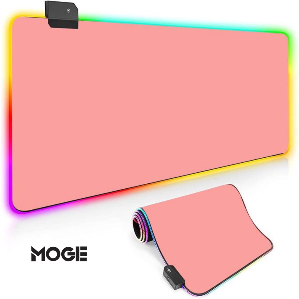 Mousepad Gamer RGB Rosa 80x30cm MP48 | LED USB Antiderrapante XXL