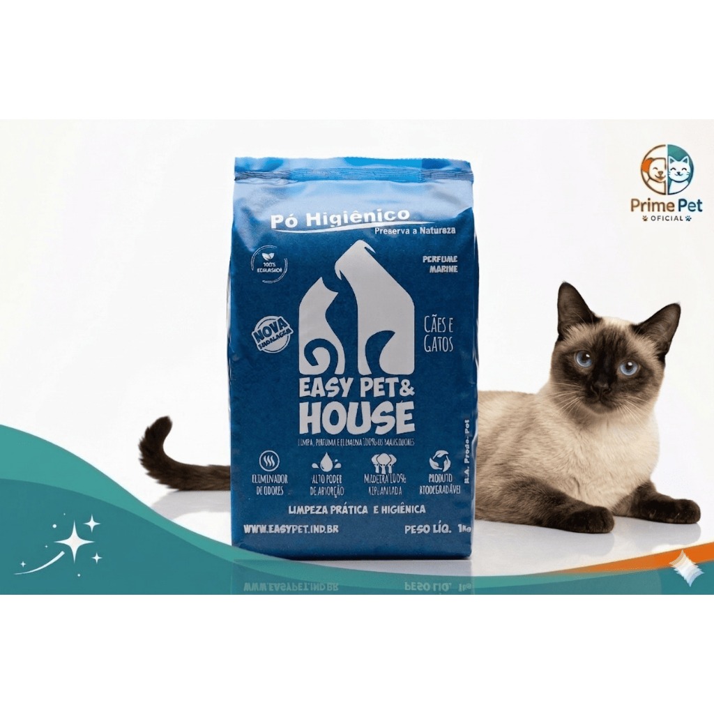 Pó Higiênico Eliminador de Odores Easy Pet & House 1 Kg Marine