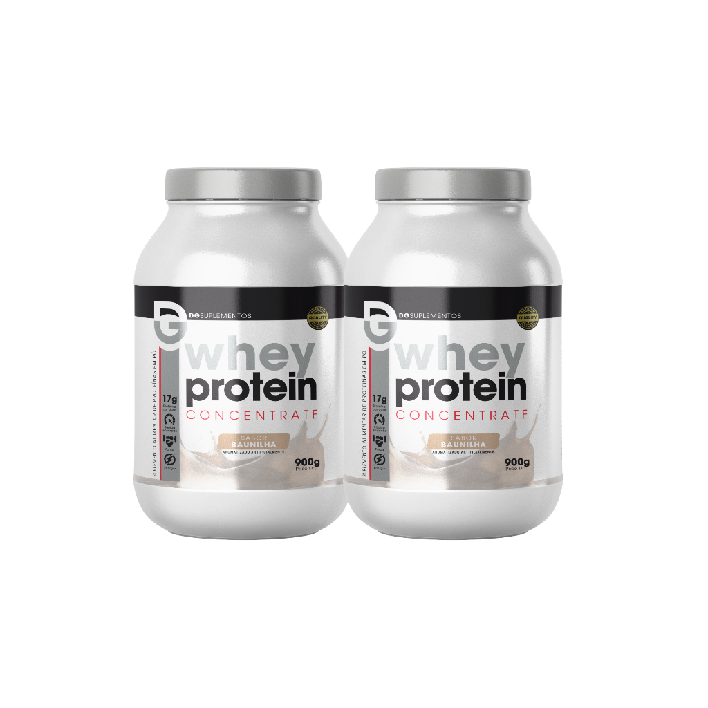 Whey Protein Concentrate 900g DG Labs - Kit com 2 Unidades