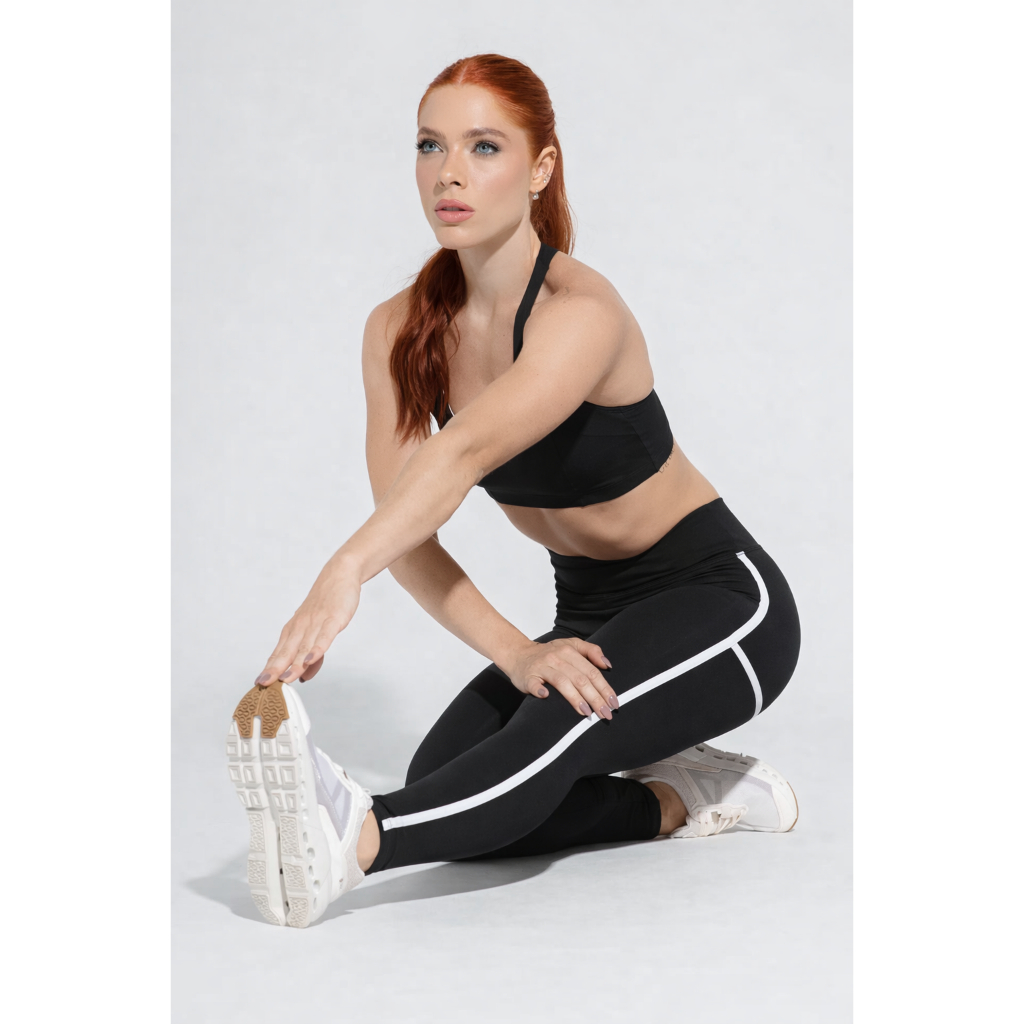 Calça Legging Feminina Academia Poliamida Cintura Alta com Bolso Fitness