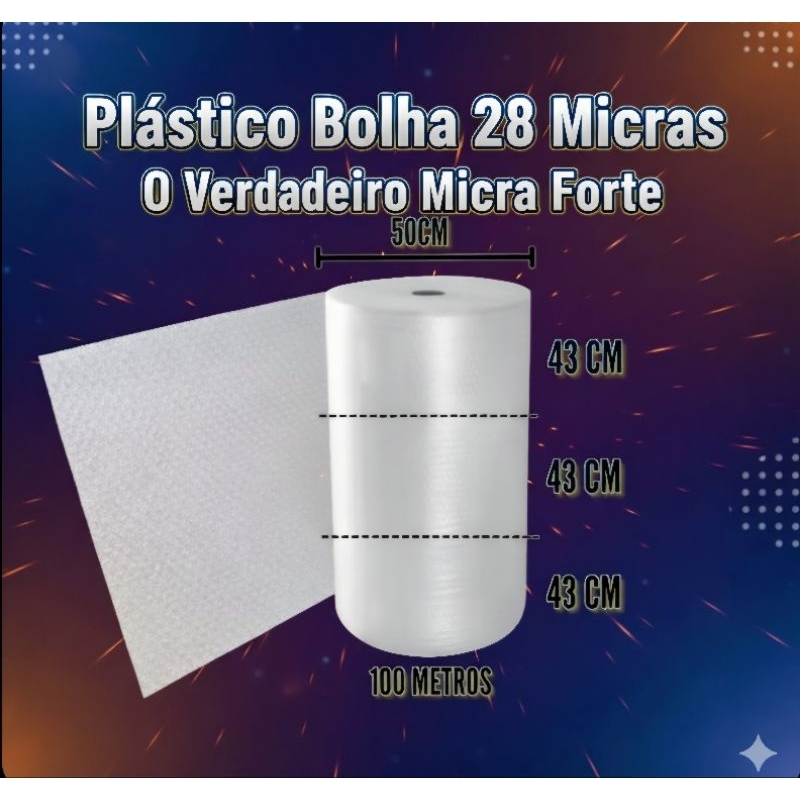 Plástico Bolha 43 cm x 100 mts E- commerce ,embalagens , Atacado Bolhas