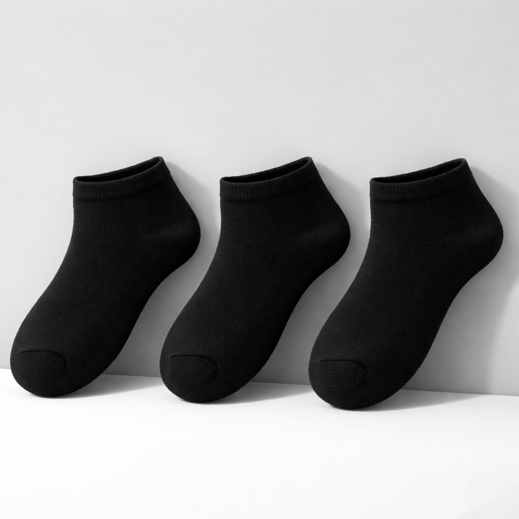 Kit de 3 Até 12 Pares de Meias Pretas Infantil Algodão Unissex Colegial Escolar em Oferta na Shopee