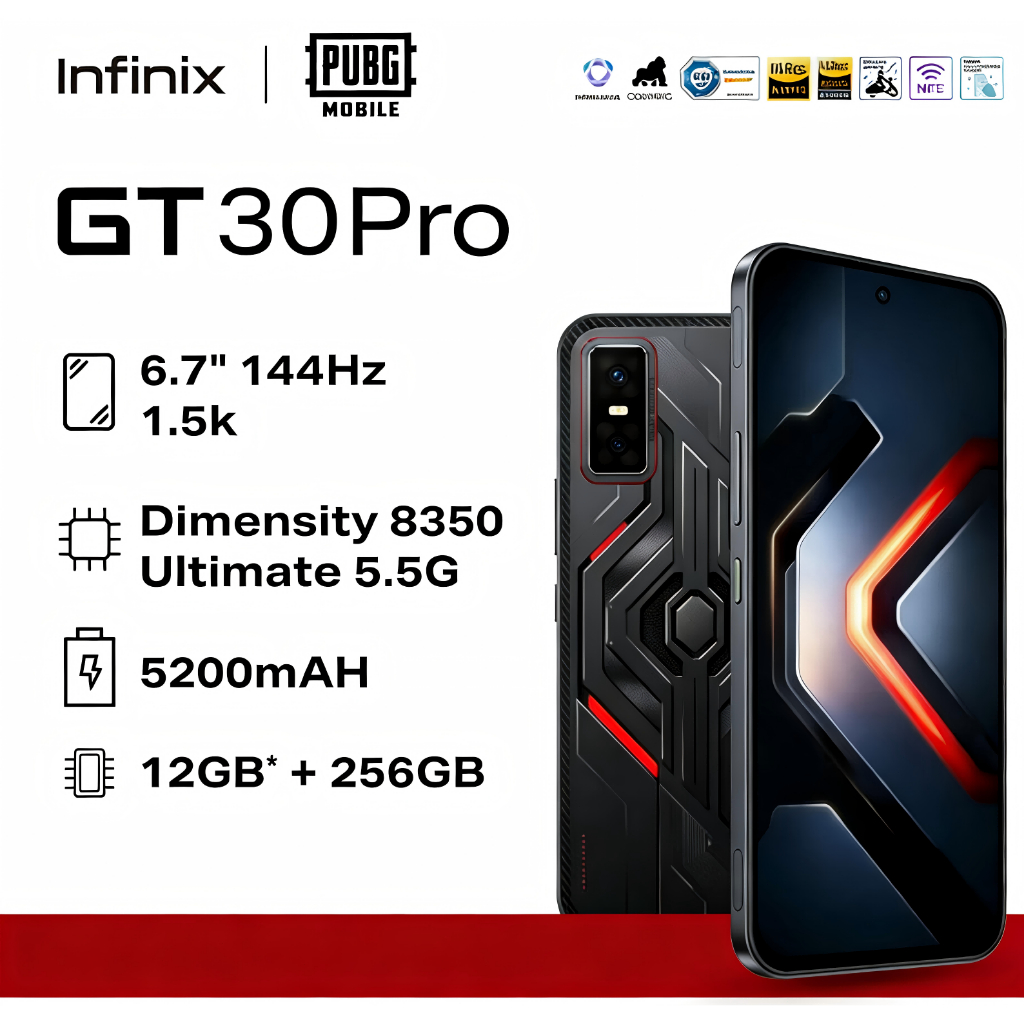 Celular Smartphone Infinix Gt 30 Pro 5g NFC 256gb+24gb Ram Edição Caixa Presente Kit Gamer Fan Cooler 108 MP 5200 mAh