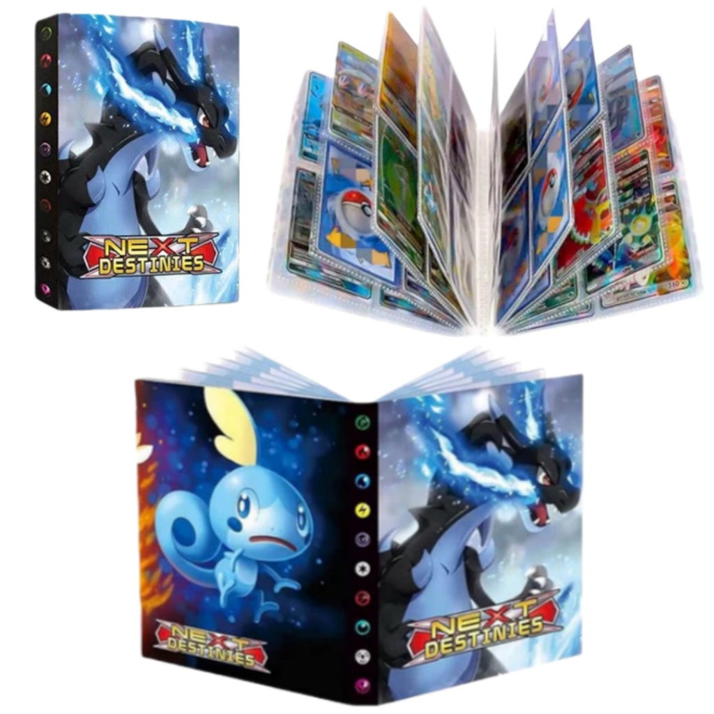 Álbum Porta Cartas 240 ou 400 Cartas TCG para Cartas Pokémon Yu-Gi-Oh MTG