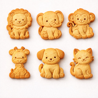 Cortador Marcador de Biscoito Animais Fofos Kit 6 PETG Infantil Gato Cachorro Leão Macaco em Oferta na Shopee
