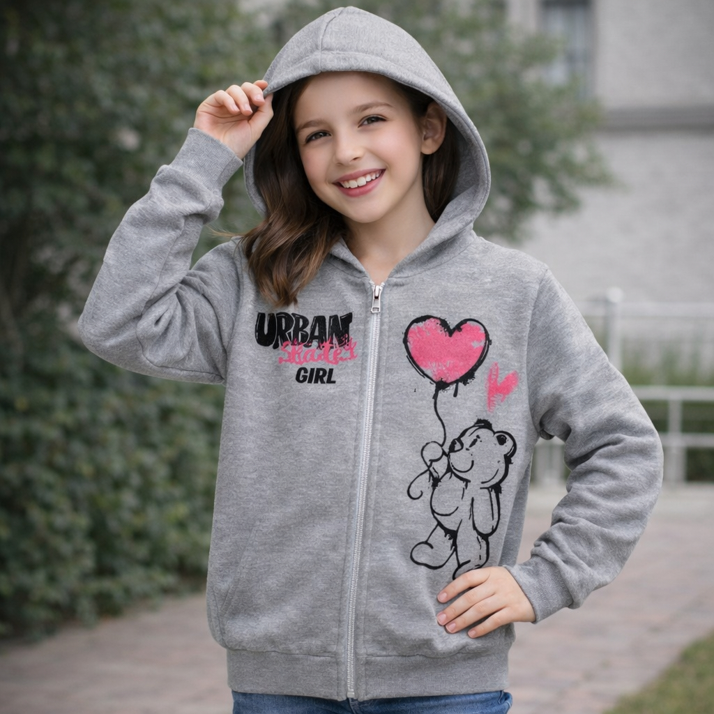 Jaqueta Infantil Menina Moletom Capuz E Zíper Casaco Inverno em Oferta na Shopee