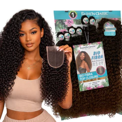 Cabelo Cacheado Modelo Lindona com Top Closure Bio Fibra 320g