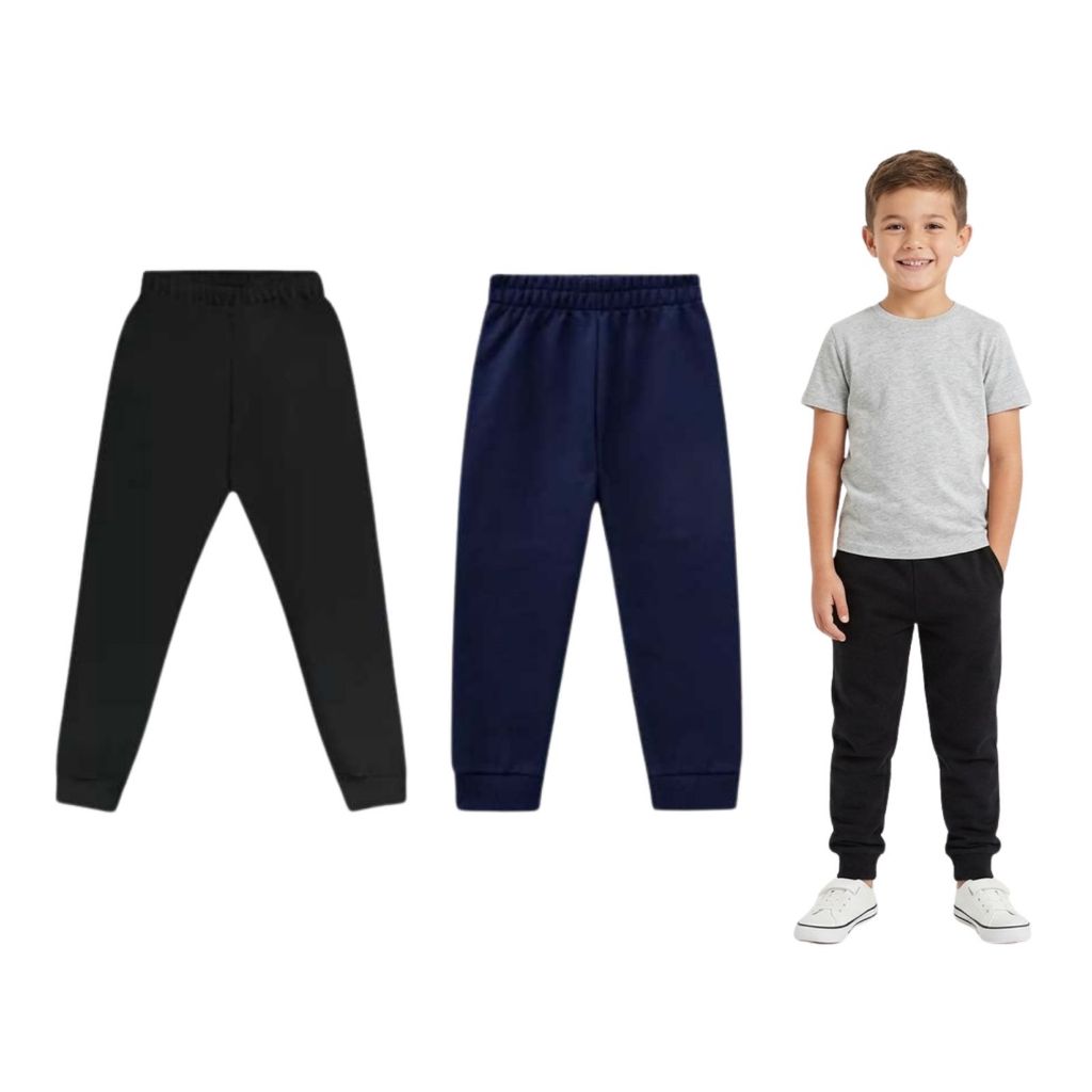 Kit Com 2 Calça Moletom Flanelado Com Punho Tam 10 Ao 16 Original Oferta