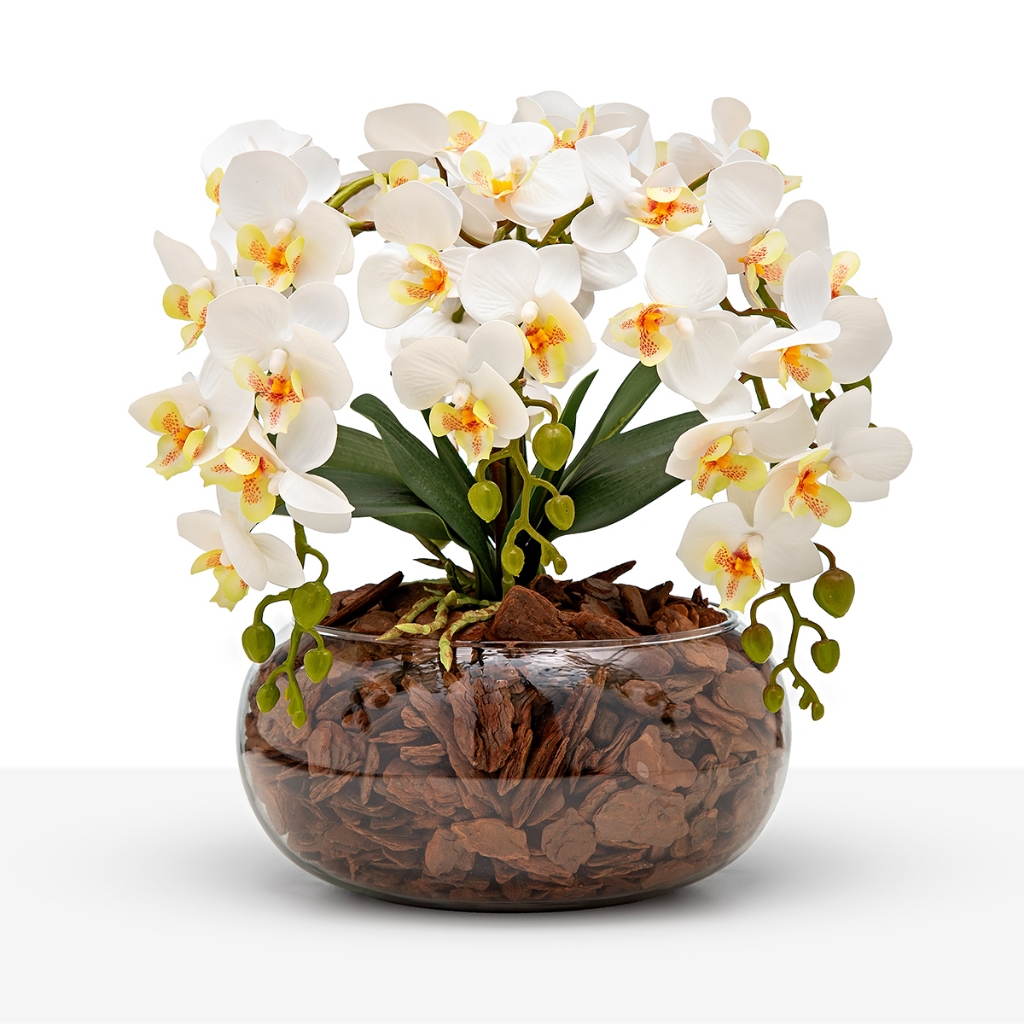 Planta Artificial Para Sala Decorativa Orquídea Super Realista