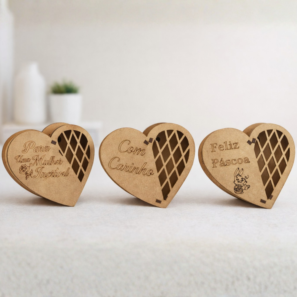 Kit 10 Caixas Coração Porta Bombom MDF Para Uma Mulher Incrível Presente