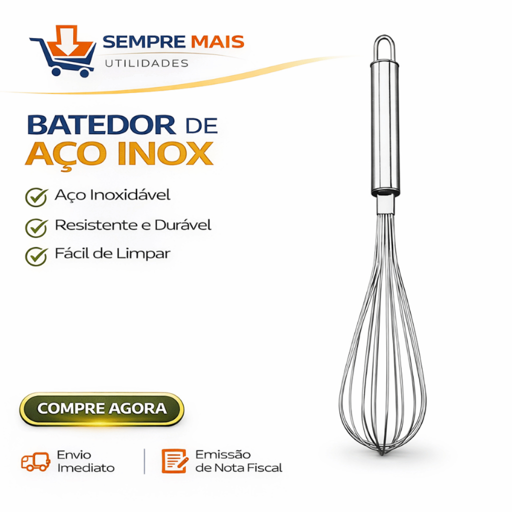 Batedor De Ovo Foue Clara De Aço Inox Manual Mixer Profissional Multiuso Para Cozinha