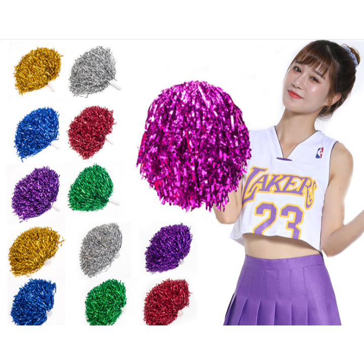 20 UNIDADES POM POM METALIZADO TORCIDA em Oferta na Shopee