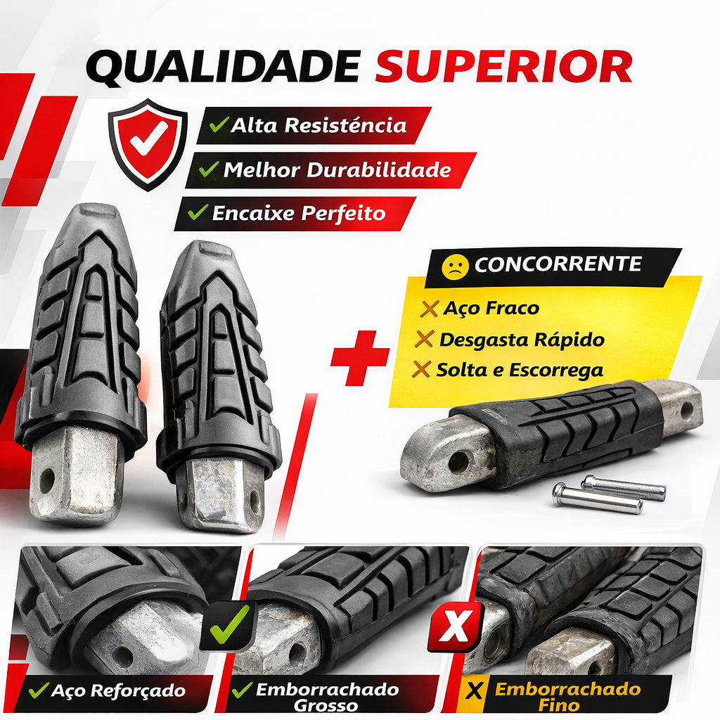 Pedaleira Traseira Honda CB Twister Titan Fan Start 160 Completa Reforçada Maciça