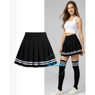 Saia Plissada cosplay kpop + meia colegial listrada. em Oferta na Shopee