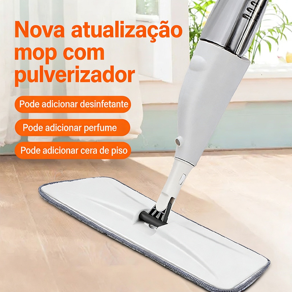 MOP Spray Rodo Esfregão com Reservatório Rodo Magico Limpa Seca Esfregão plano spray