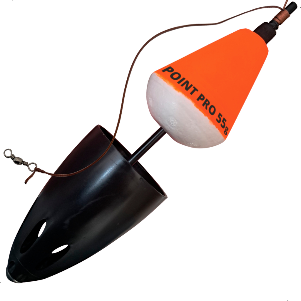 Boia Cevadeira 55g Copo Preto Cesto Torpedo Point Pro Tamba Pacu Profissional Pesqueiro Alta Visibilidade Várias Cores · foto 2