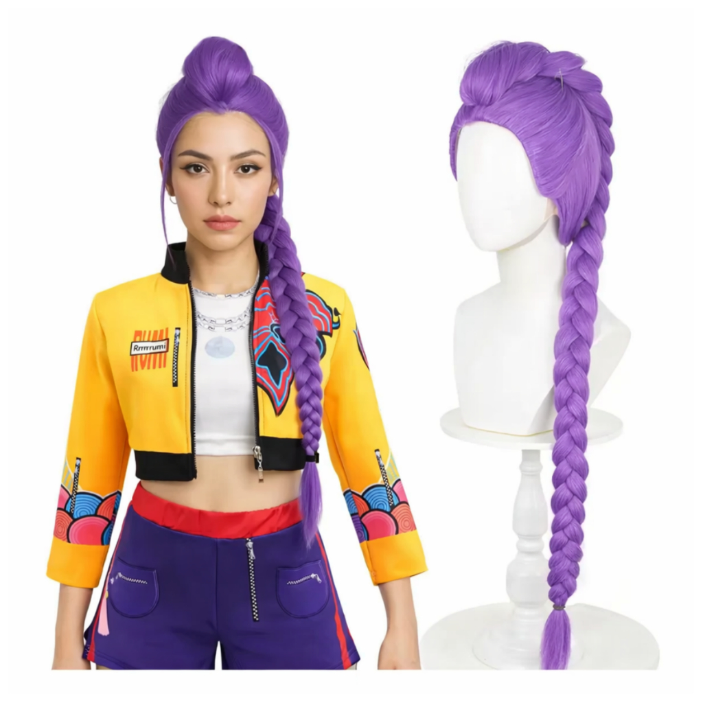 Peruca Rumi Guerreiras do Kpop Cosplay Fantasia