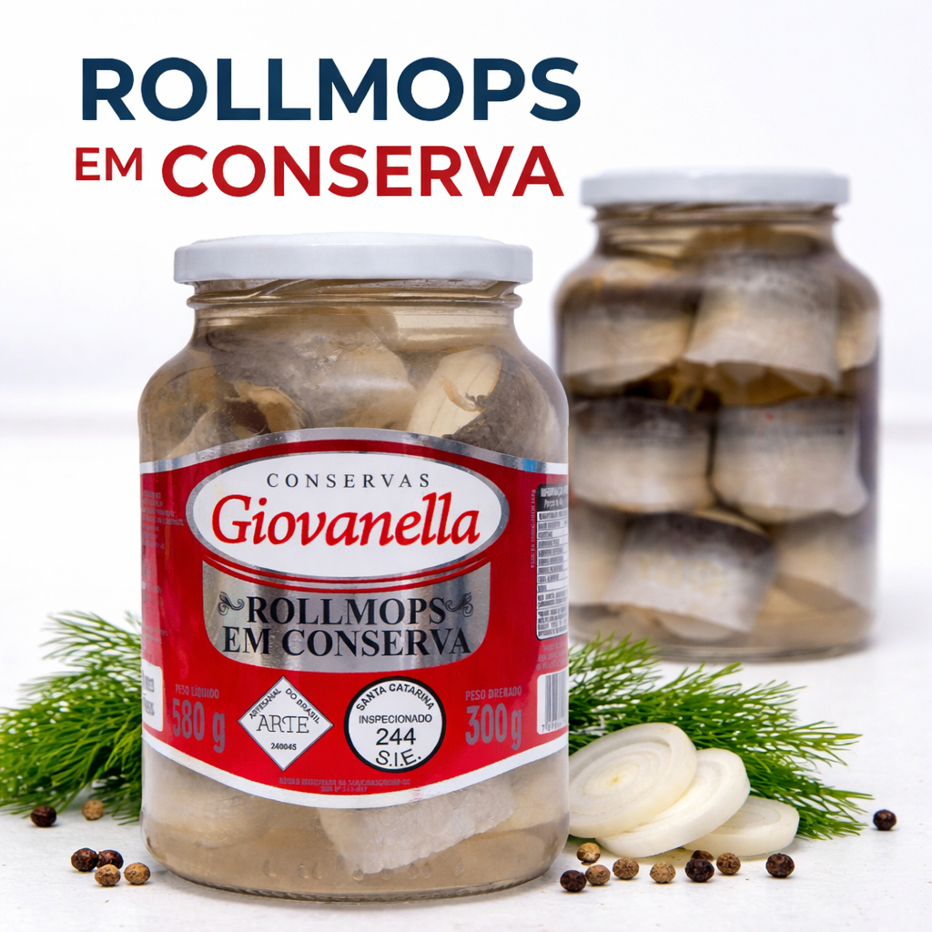 Rollmops Petisco Gourmet Conserva Artesanal De Peixe - Sem Conservantes