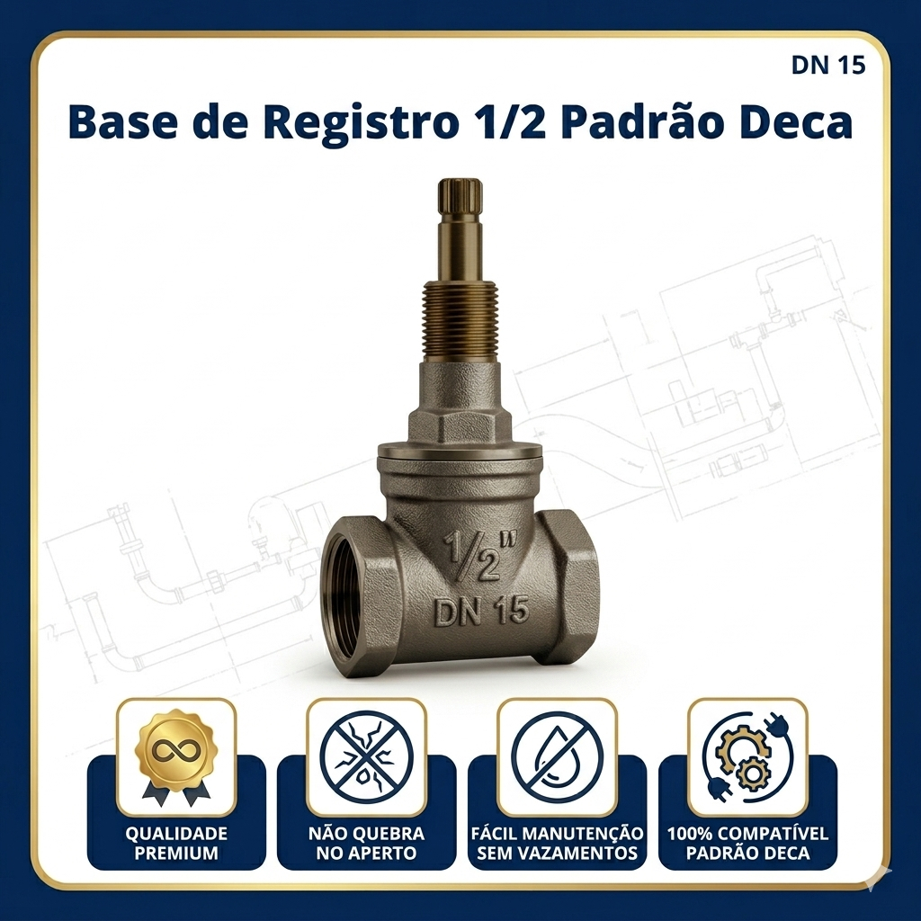 Registro de Gaveta 1/2 Bruto Metal DN15 - Metais e Cia