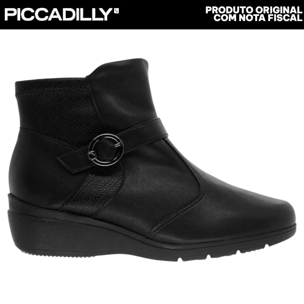 Bota Piccadilly Comfort Flex Anabela Máxi Soft