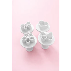 Kit 4 Carimbos para Brigadeiro 3D Flor Laço Borboleta Coração Confeitaria