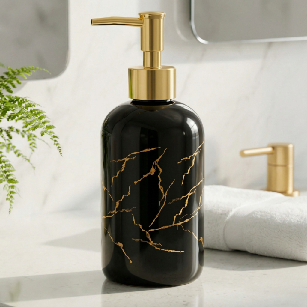 Porta Sabonete Liquido Dispenser Elegante Em Porcelana Banheiro Lavabo Chique