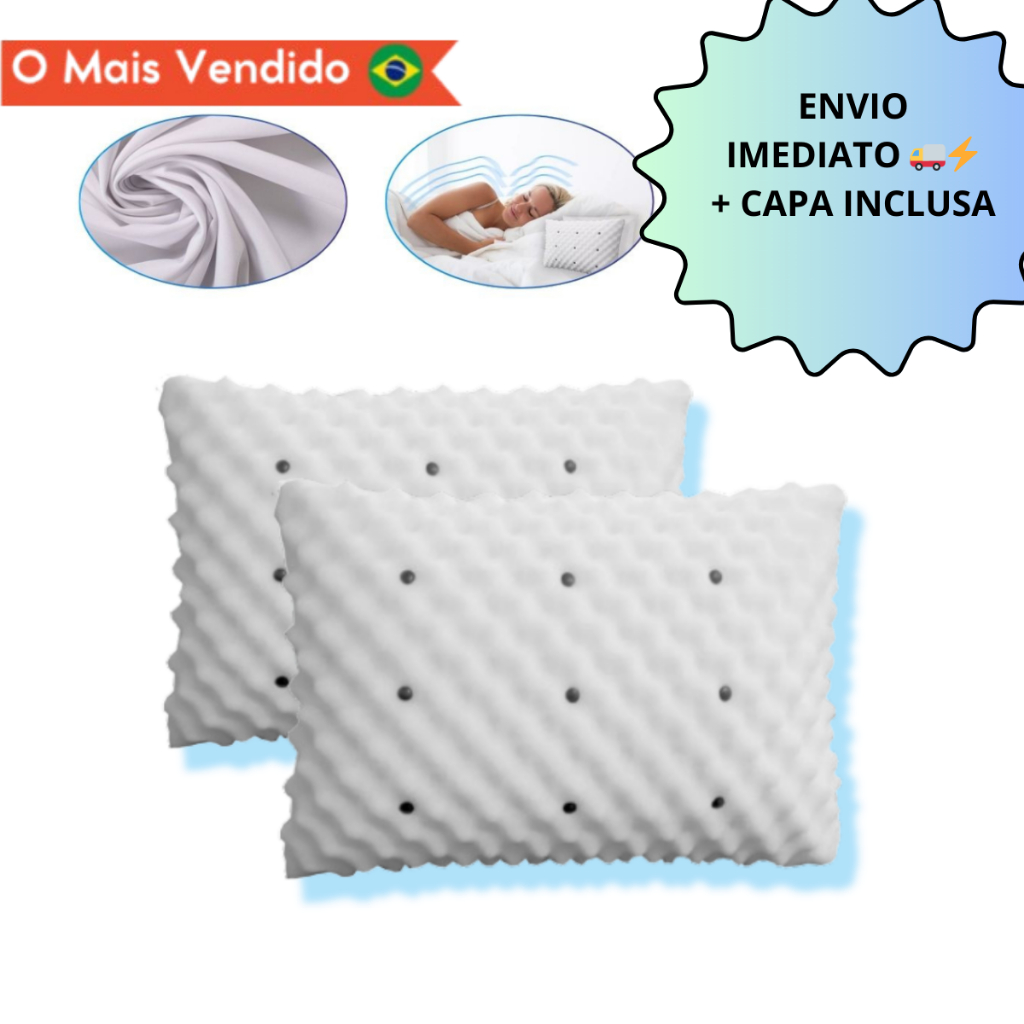 KIT Travesseiro Magnético ALTO ORTOPEDICO + FRONHA DE CETIM Massageador Confortável Infravermelho Terapeutico Luxo em Oferta na Shopee