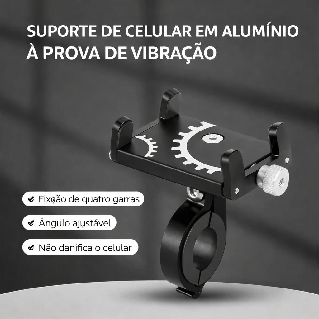 Suporte Alumínio De Guidão De Bike E Moto Para Celular GPS Resistente Mapas Entregas Ciclismo Ajustável Fixo Universal