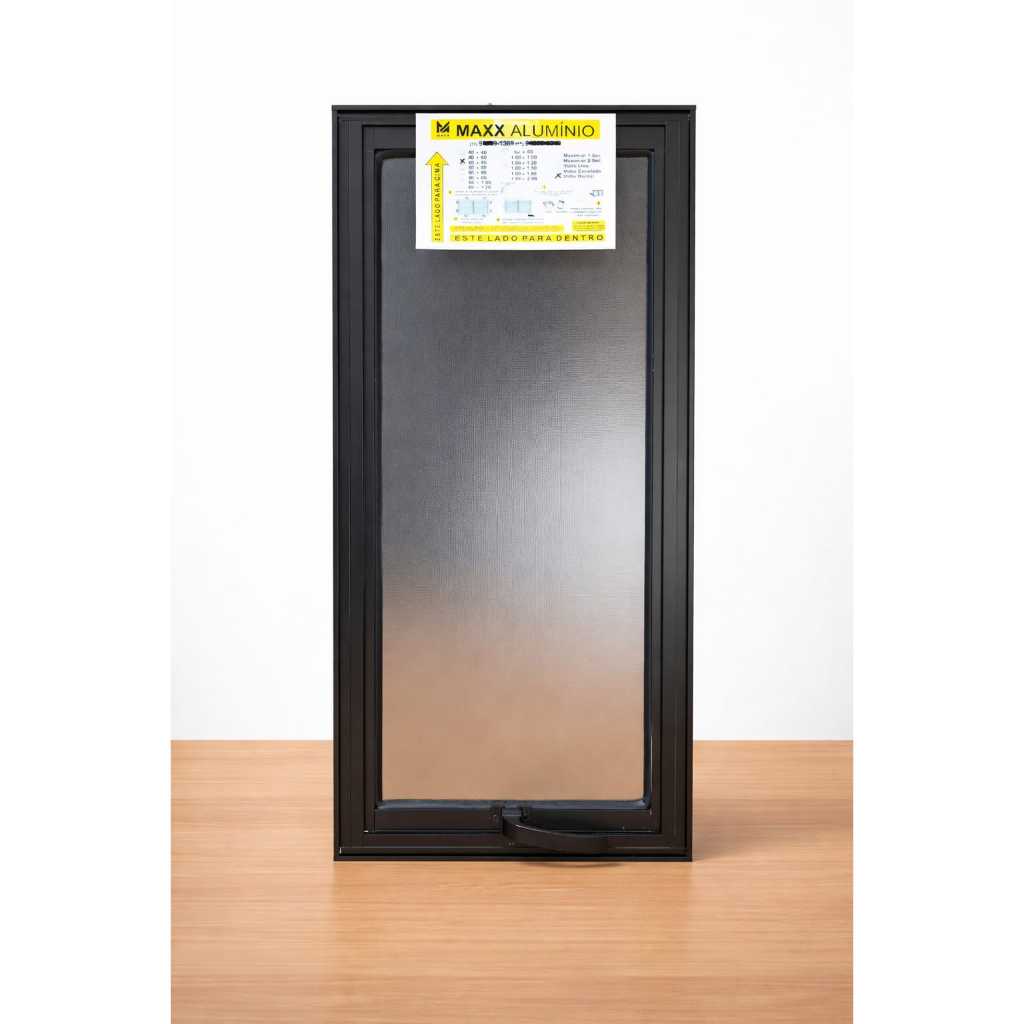Janela para Banheiro 60x40 Alumínio Preto | Vitro Max Ar | Ventilação e Privacidade