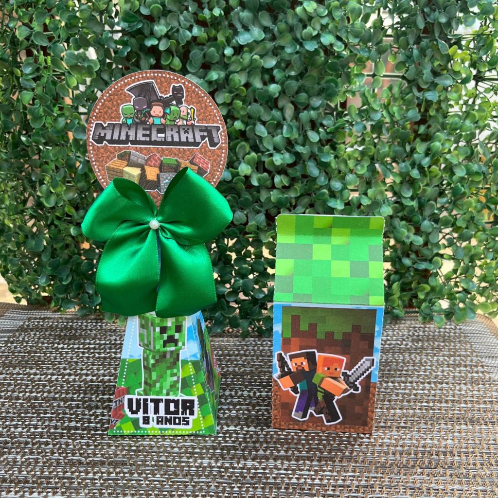 Lembrancinha Personalizadas Minecraft kit 20 lembrancinha/caixinha personalizada infantil/