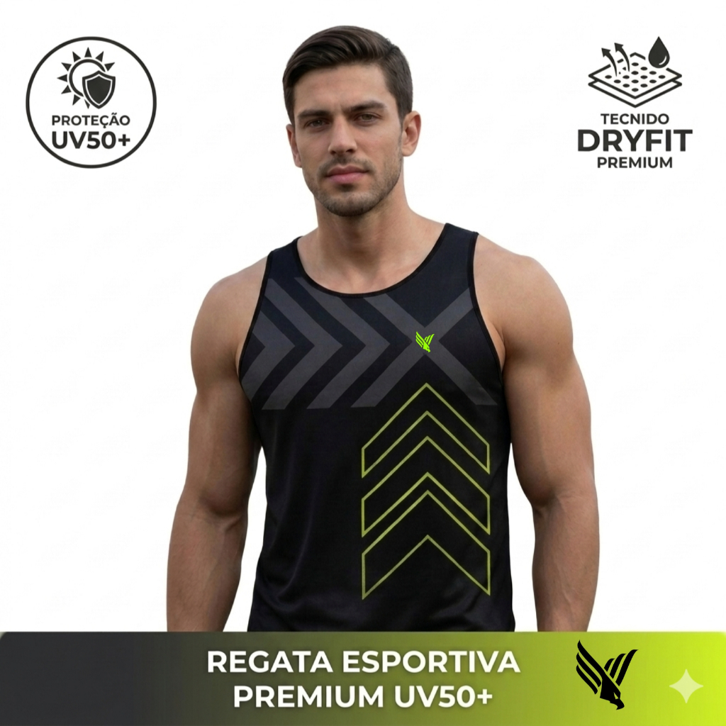 CAMISETA REGATA DRY-FIT  UV50+ ACADEMIA, TREINO