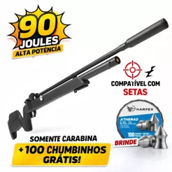 Carabina PCP Rossi Outlander 6.35mm Polímero + 100 Chumbinhos 6.35 Alta Potência 90J