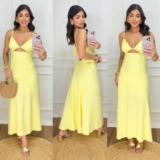 VESTIDO MIDI COM DECOTE  V 💫 COSTAS ABERTAS, ELEGANCIA e CAIMENTO PERFEITO❤️❤️❤️