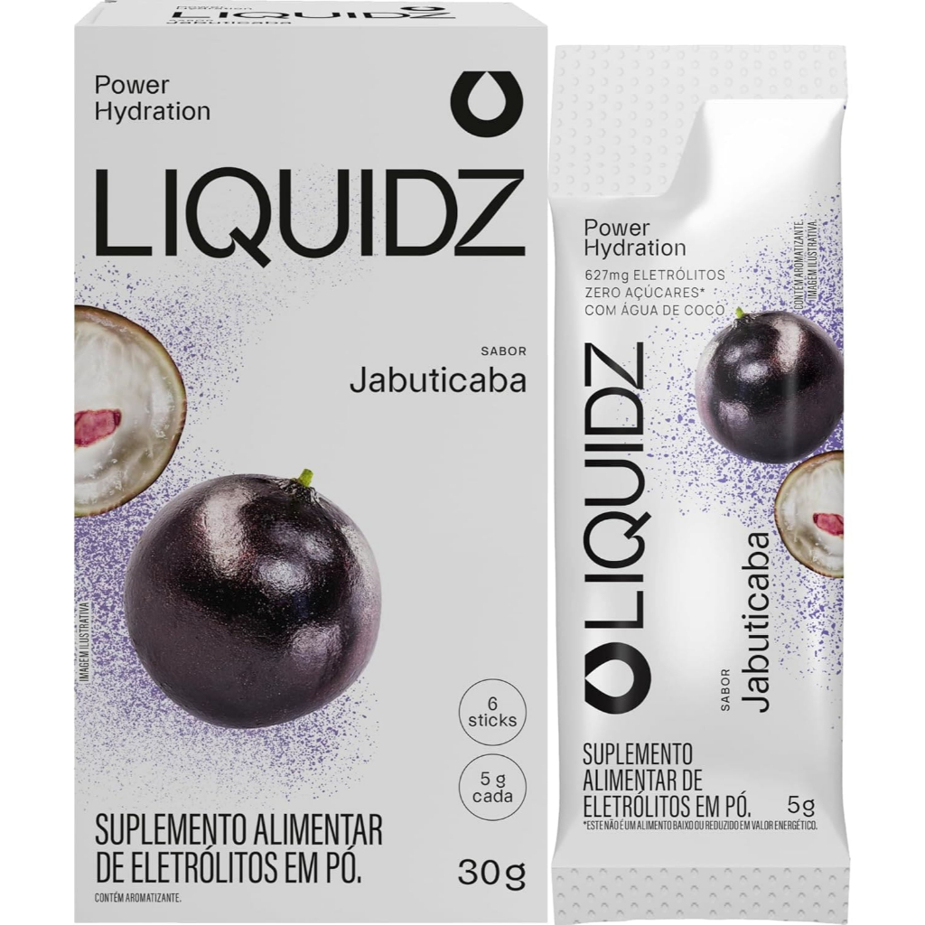 LIQUIDZ® - Eletrólitos Zero Açúcar - Jabuticaba - 6 sachês