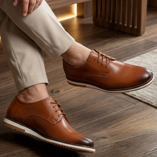 Sapato Social Masculino Oxford Confortável Casual Trabalho Elegante Macio Dia a Dia Premium Casamento