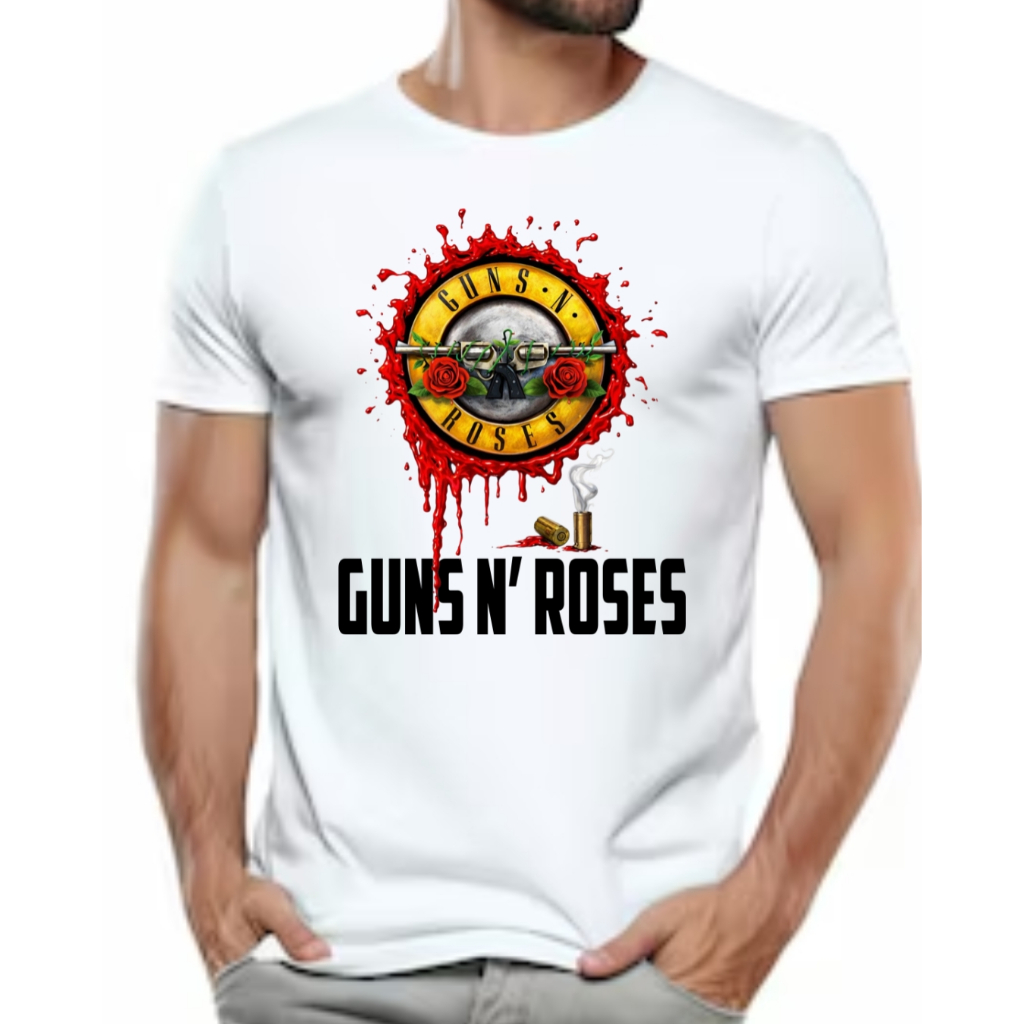 Camiseta masculina GUNS N'ROSES moda masculina rock blusa camisa promoção